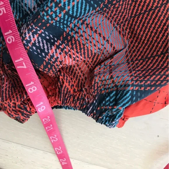 Anthropologie Maeve Gathered Balloon Jumpsuit Plaid Harem Strapless Blue sz M - Picture 8 of 8